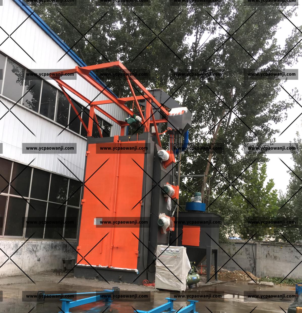 盐城：Q37100吊钩式抛丸机清理大型工件，重型工件效果
